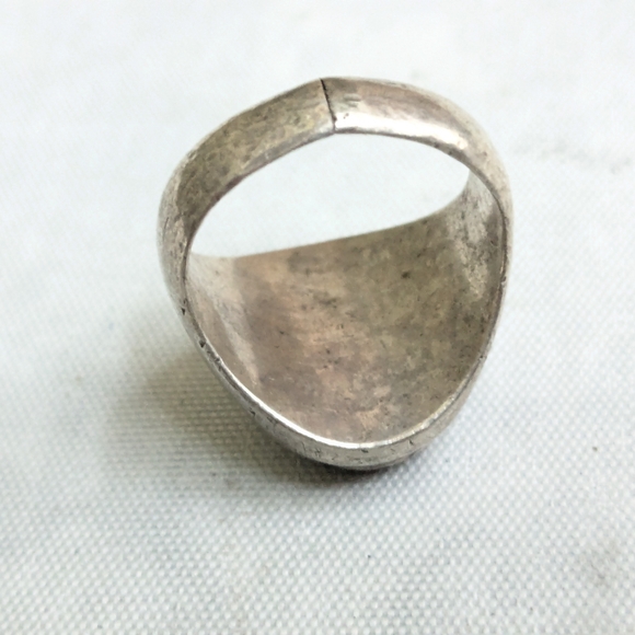 Vintage Sterling Silver Ring Lapis Lazuli Oval Cabochon Size 8.25 Blue - Picture 10 of 13